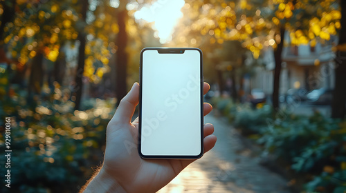 A hand holding a smartphone...