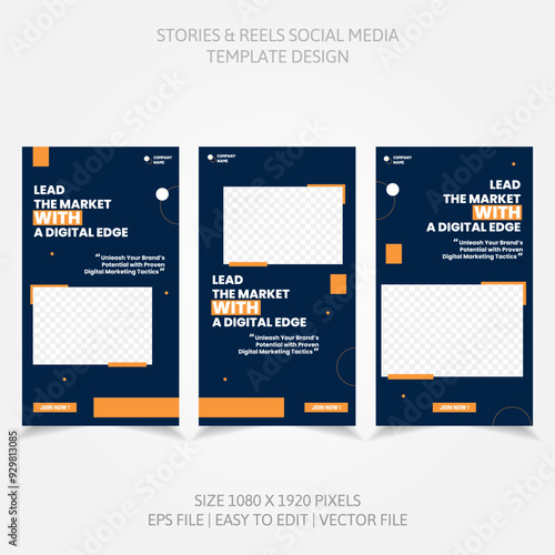 Banner Business Reels Social Media like Instagram Facebook Linkedin and more in set design template
