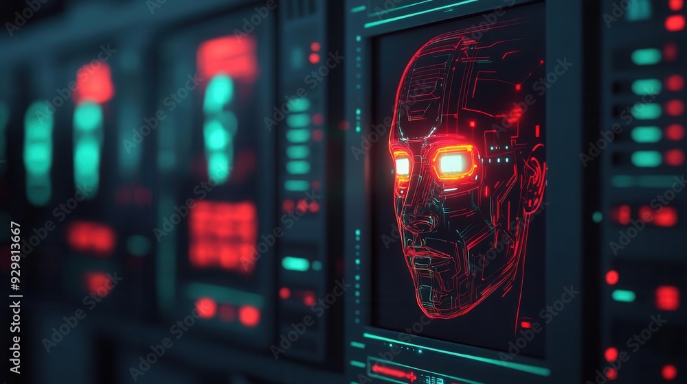A high-tech security checkpoint with facial recognition technology and glowing holographic interfaces Cyberpunk, dark tones, close-up, digital painting A high-tech security checkpoint with facial recognition technology and glowing holographic interfaces Cyberpunk, dark tones, close-up, digital painting