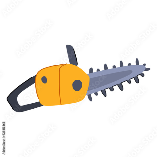 safety tree trimmer cartoon. equipment landscaping, gardening hedge, saw pole safety tree trimmer sign. isolated symbol vector illustration
