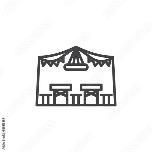 Oktoberfest Tent Interior line icon