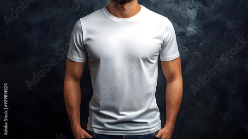 A man wearing a plain white...