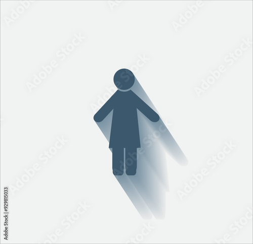 Vector dark color icon with shadow on light background
