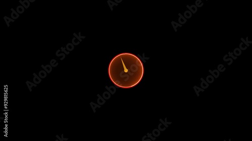 saber using clock icon animation on black colour background photo