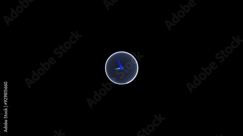 saber clock animation on black colour background. photo