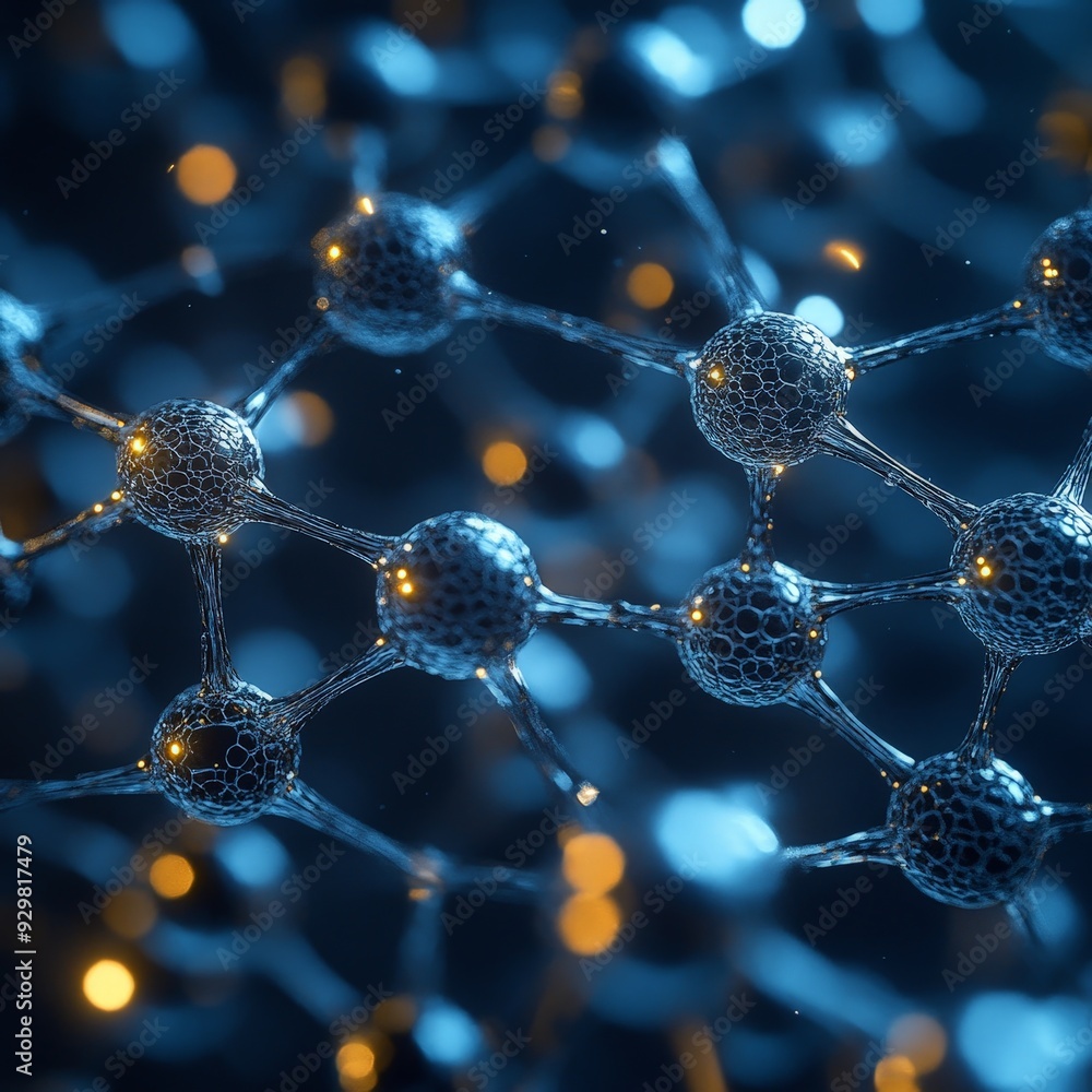 Abstract Molecular Science Background in Blue Tones Abstract Molecular Science Background in Blue Tones