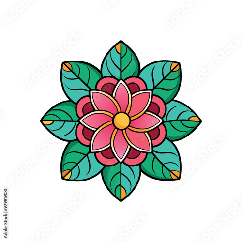 design flower page for coloring book transparent background