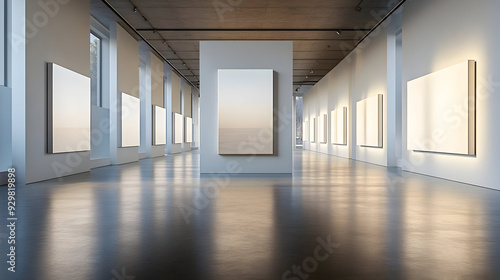 A modern art gallery with m...