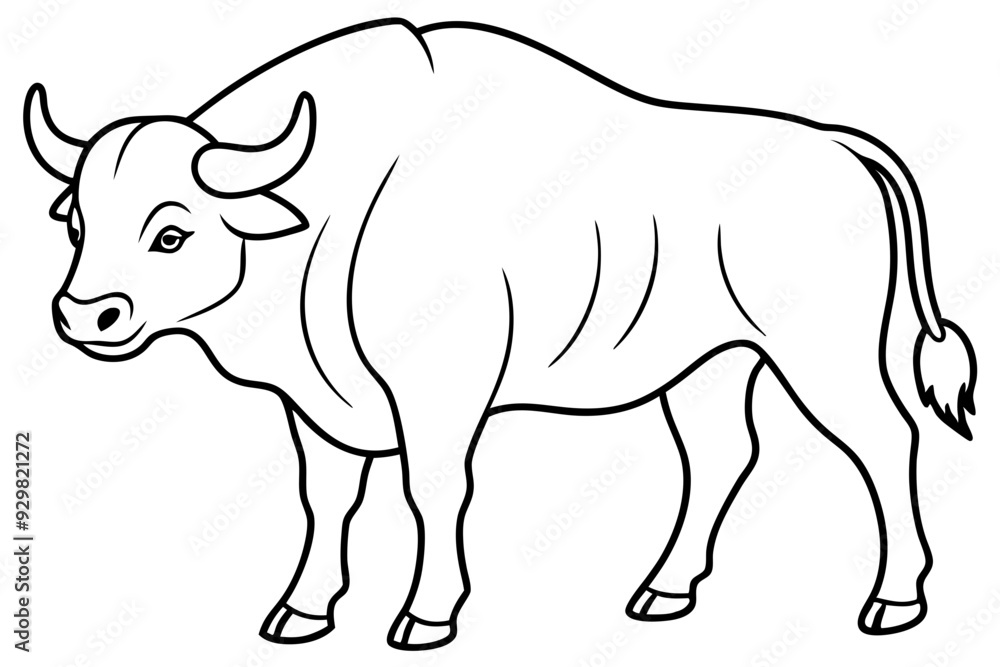 Line art of a buffalo Line art of a buffalo
