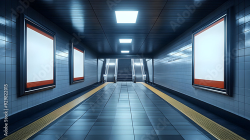A modern subway station cor...