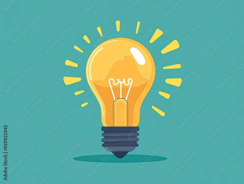 Bright Lightbulb Illustration on Teal Background
Bright Lightbulb Illustration on Teal Background