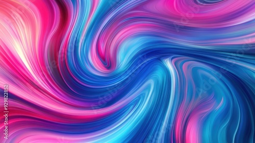 Abstract Swirling Blue and Pink Digital Art Background.