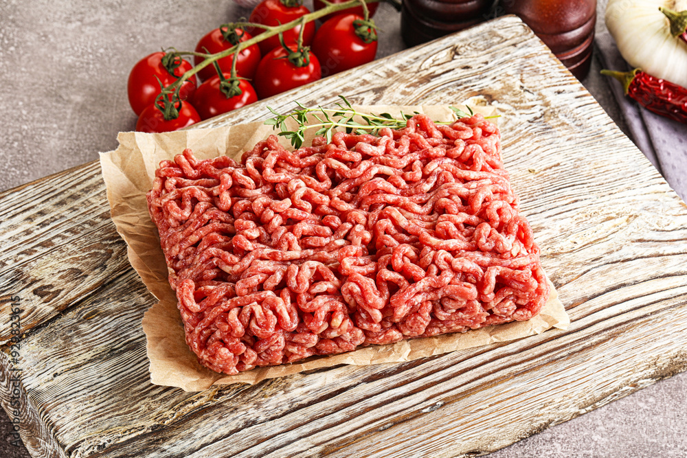 Raw minced beef uncooked meat Raw minced beef uncooked meat