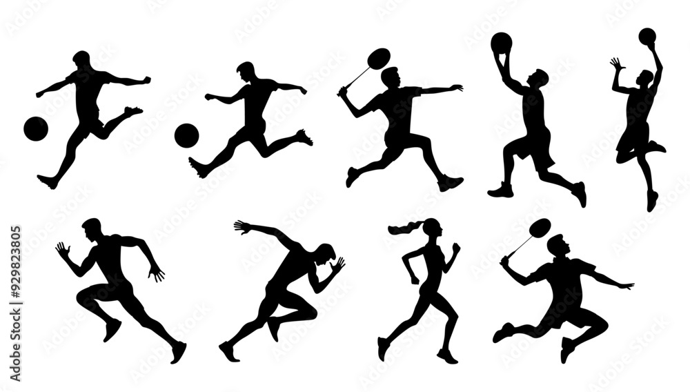 Silhouette of a Sports Athlete Silhouette of a Sports Athlete