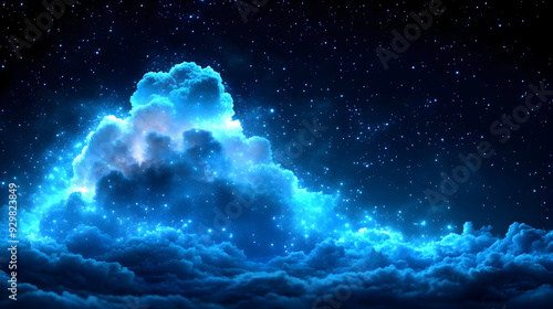 A mystical night sky with g...