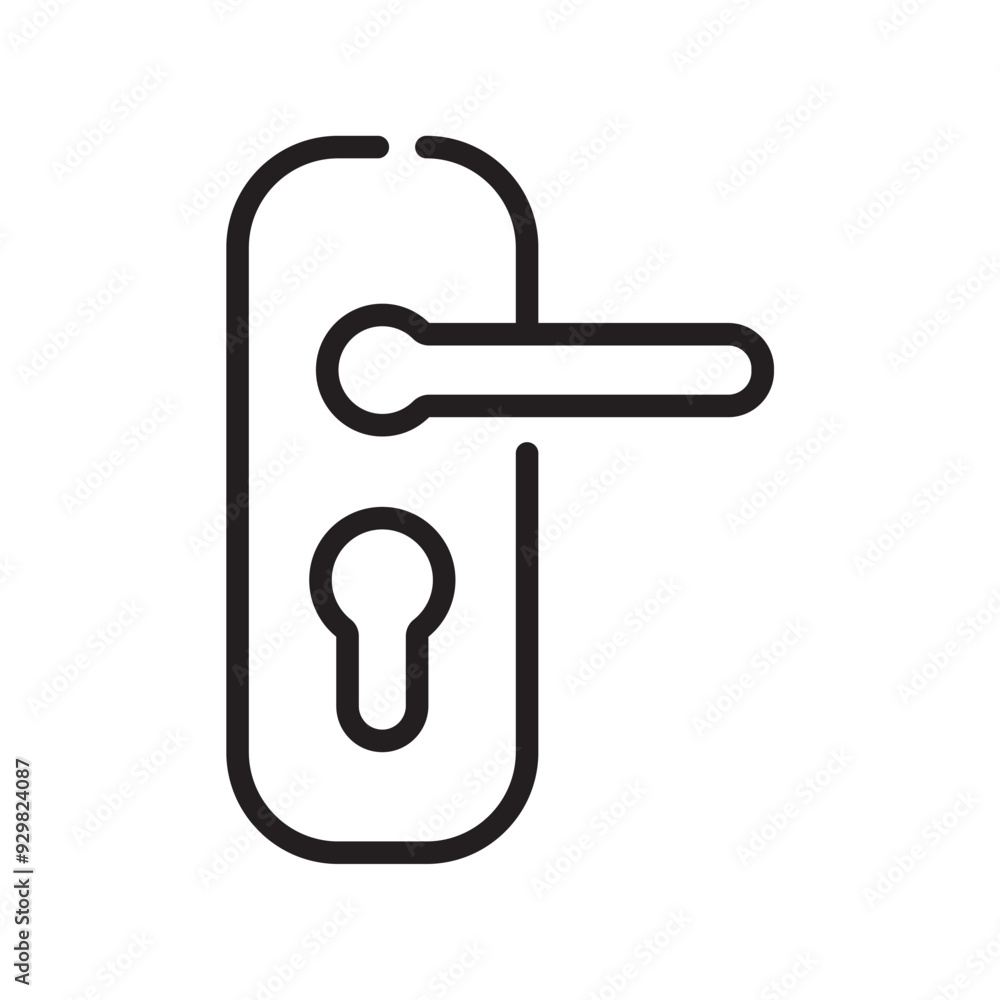 door handle icon design vector template door handle icon design vector template