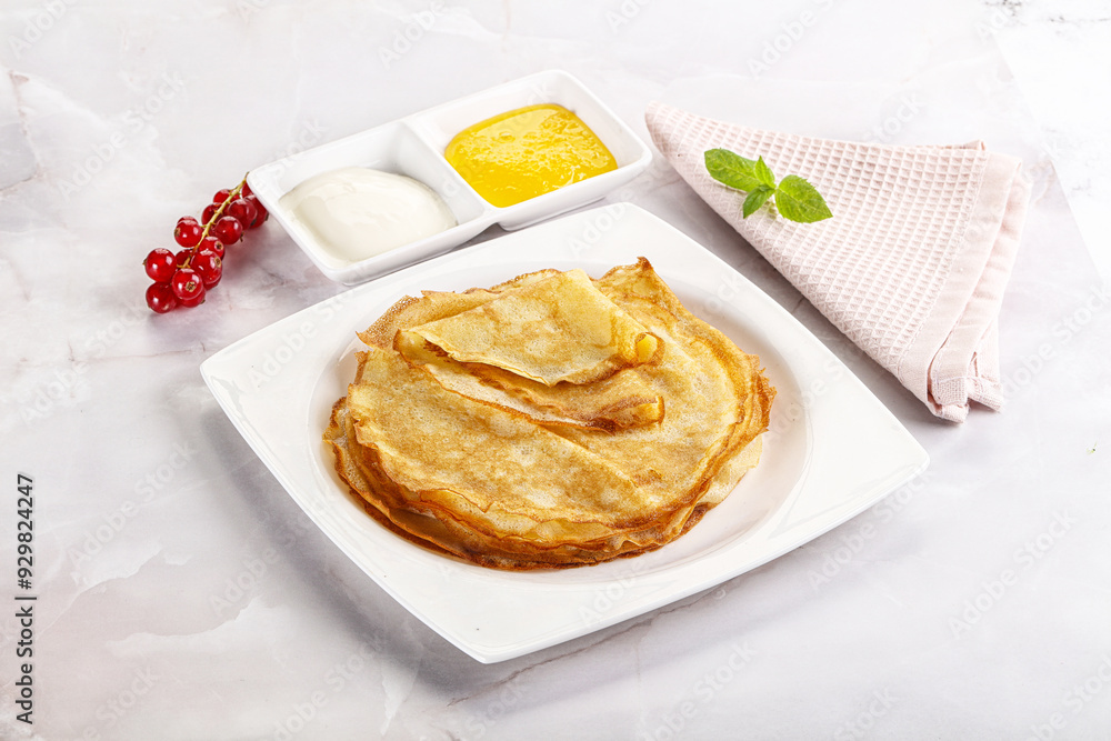 Sweet homemade thick baked pancakes Sweet homemade thick baked pancakes