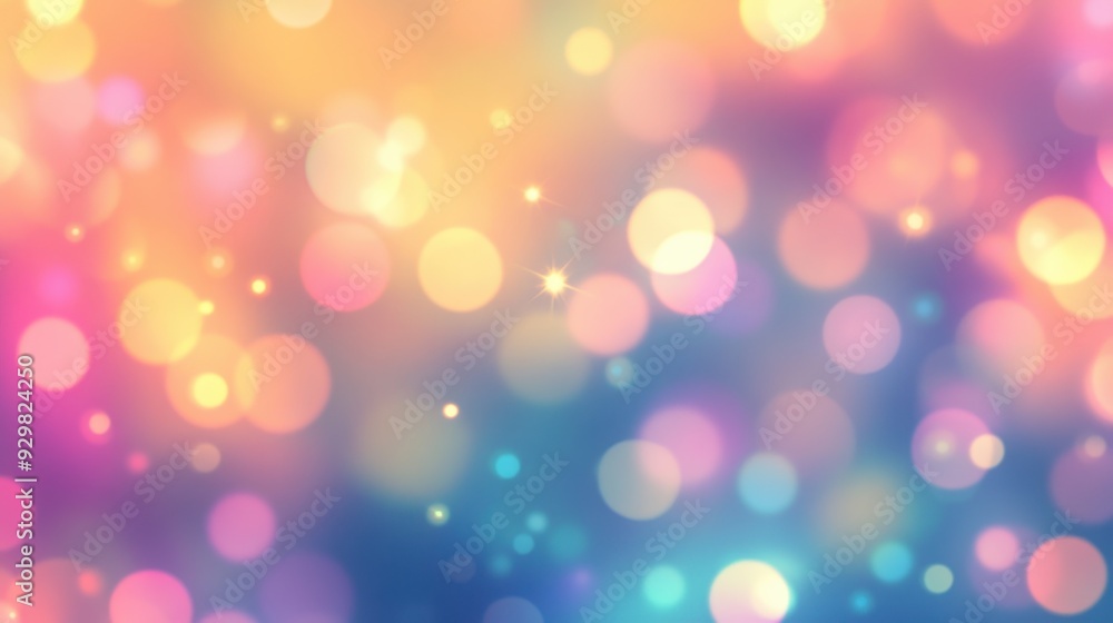 Abstract Blurred Background with Pastel Bokeh Lights - Pink, Yellow, and Blue Colors. Abstract Blurred Background with Pastel Bokeh Lights - Pink, Yellow, and Blue Colors.