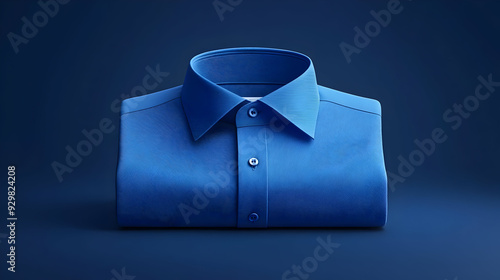 A neatly folded blue shirt ...