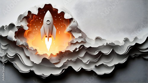 A paper art depiction of a ...