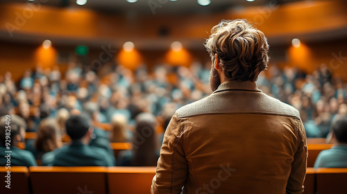 A person speaking to an aud...