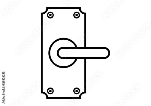 Icono negro de picaporte de una puerta