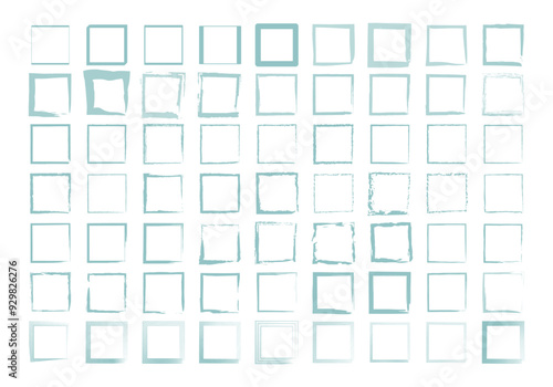 Hoja de iconos de marco de trazado azul de pincel