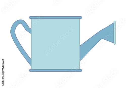 Regadera azul para regar el jardín