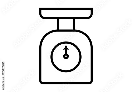 Icono negro de peso o balanza analógica de cocina