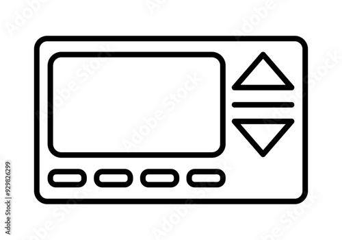 Icono negro de termostato digital de calefacción