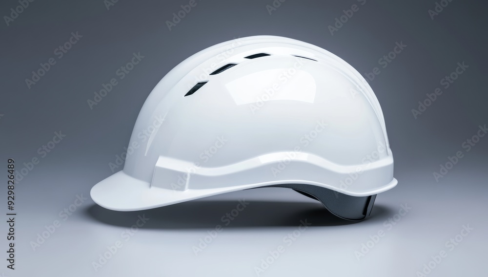 White construction helmet on a gray background White construction helmet on a gray background