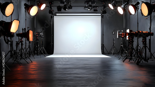 A photography studio with l...