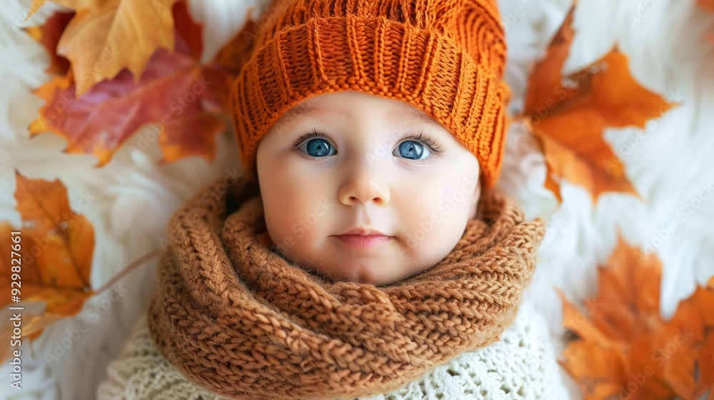 baby in autumn clothes. baby in autumn clothes.