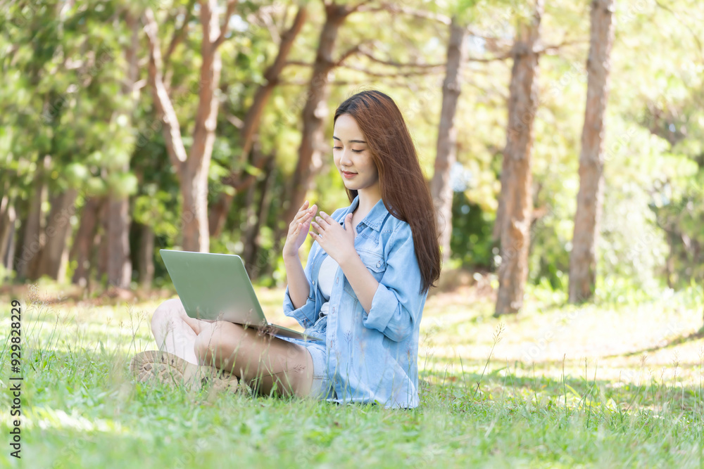 Women with mobile phones and tablets in the beautiful backyard. Women with mobile phones and tablets in the beautiful backyard.
