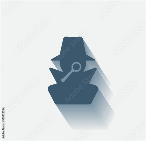 Vector dark color icon with shadow on light background