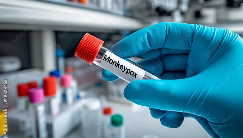 A close-up of a hand holding a test tube with a red cap, with the label A close-up of a hand holding a test tube with a red cap, with the label