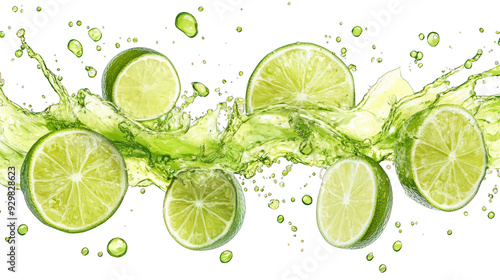 A refreshing splash of lime transparant background png © Drfruit