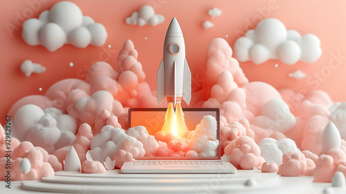 A rocket launching from a l...