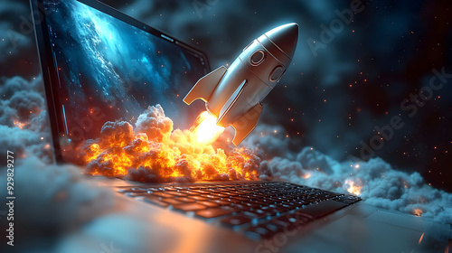A rocket launching from a l...