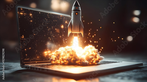 A rocket launching from a l...