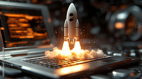 A rocket launching from a l...