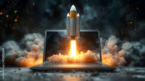 A rocket launching from a l...