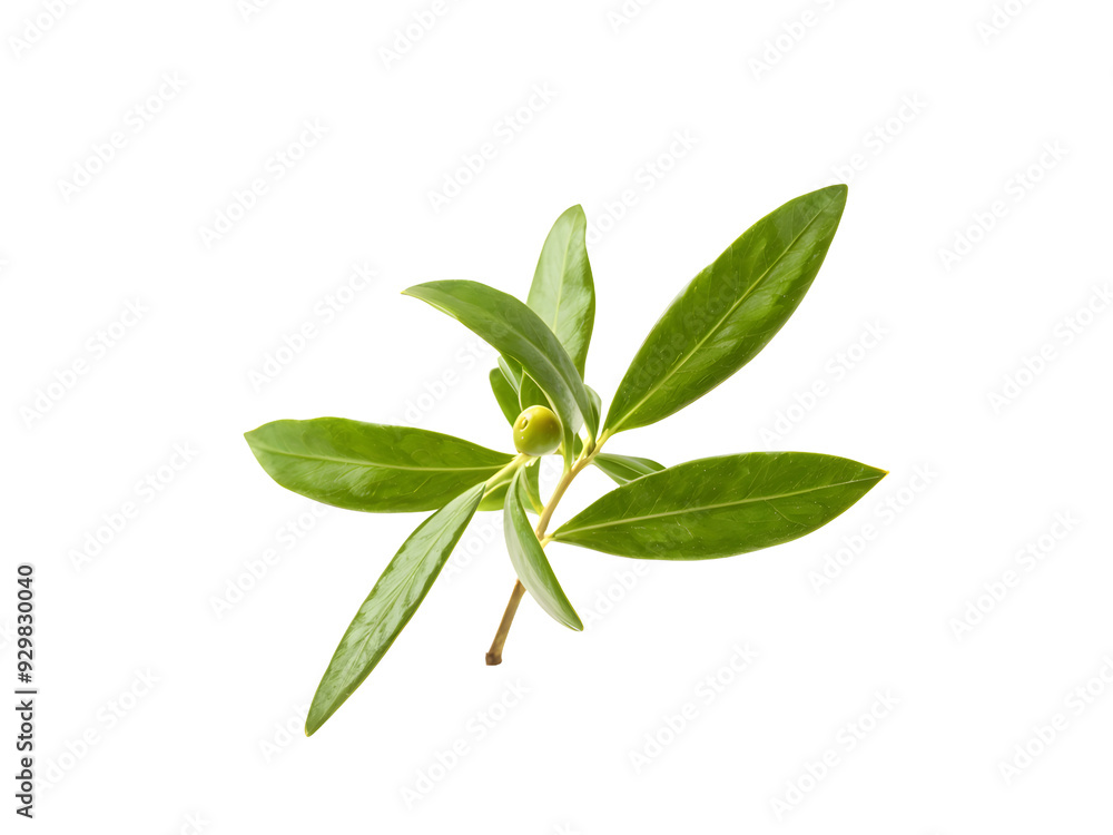 Obraz premium fresh olive branches with leaves isolated on white background closeup