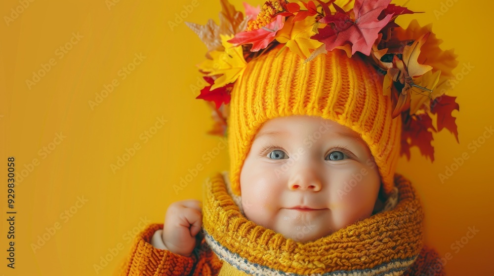 baby in autumn clothes. baby in autumn clothes.