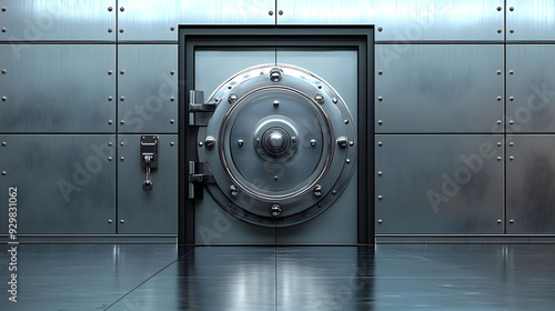 A secure metallic vault doo...