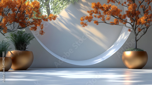 A serene interior scene wit...