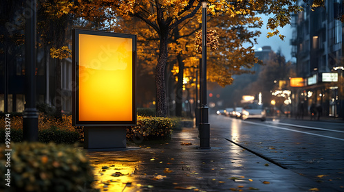 A serene urban scene with a...