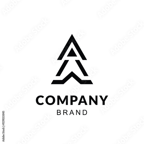 Modern Mountain Peak ‘A’ Logo Vector for Company Branding