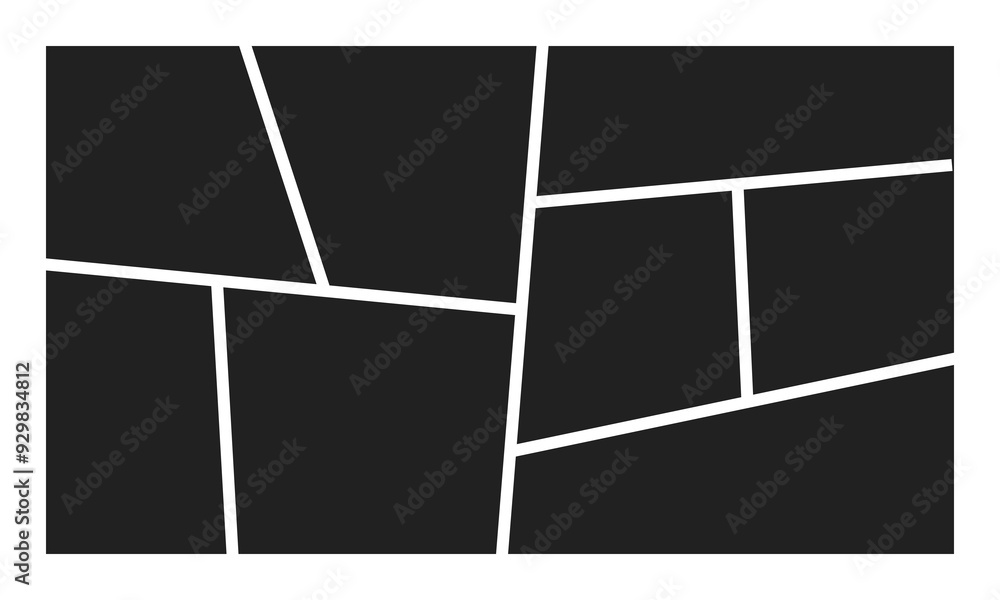 Photo collage frame template. Image collage layout design. Blank picture album moodboard. Vector illustration Photo collage frame template. Image collage layout design. Blank picture album moodboard. Vector illustration