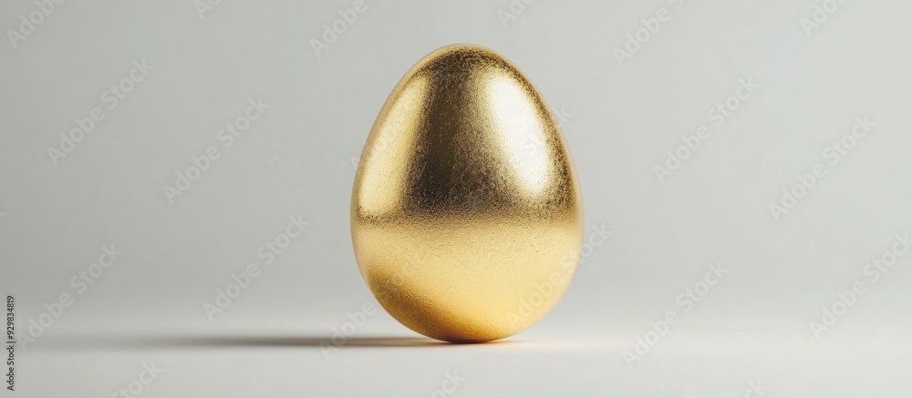 Obraz premium Golden Egg on a White Background